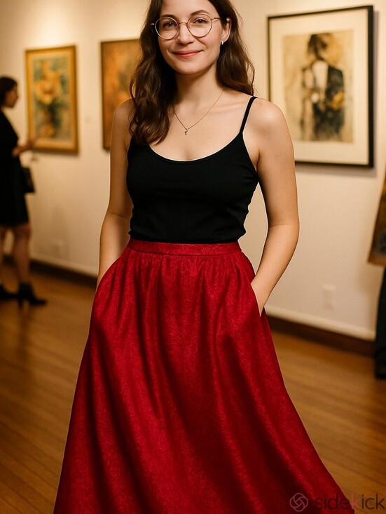Kathie Lee Collection Dresses & Skirts - Kathie Lee Red Floral Satin Maxi Slip Skirt
